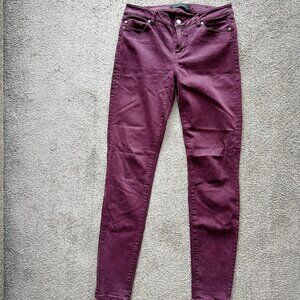 Liverpool The Skinny Purple Dark Wash Mid Rise Jeans Size 6
